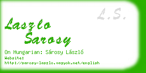 laszlo sarosy business card